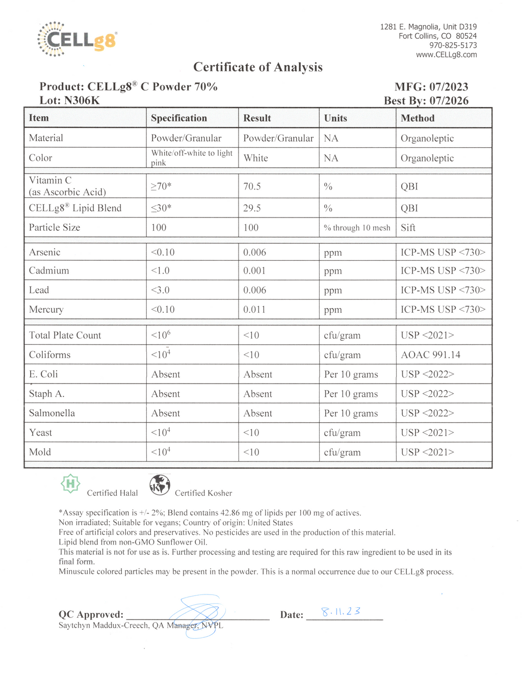Vitamin C (Liposomal) 120 Ct.