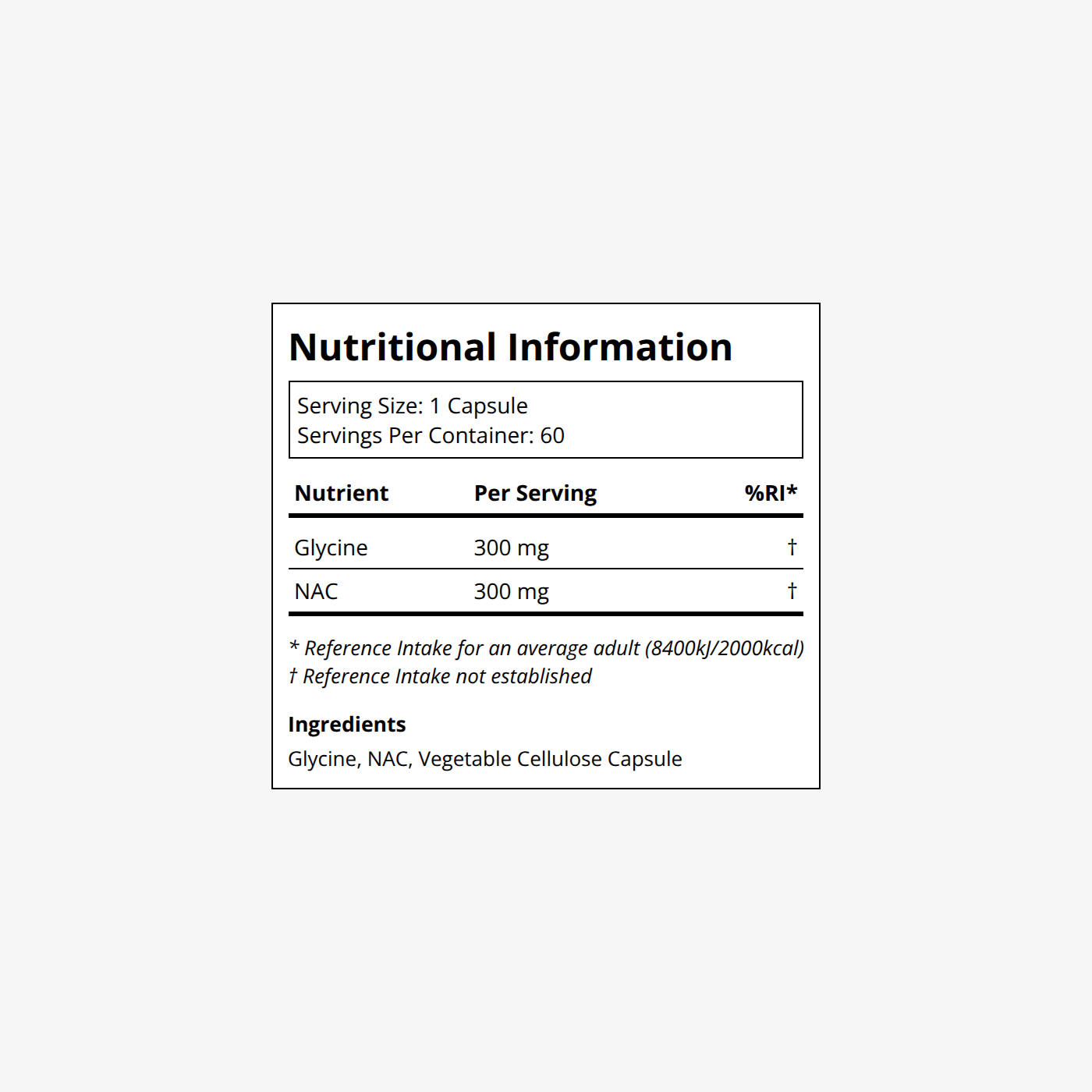 DoNotAge Glycine & NAC Label