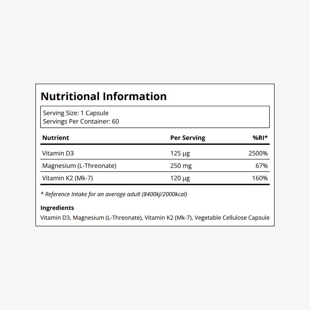 DoNotAge Pure Vitamin D3, K2 & Magnesium Label