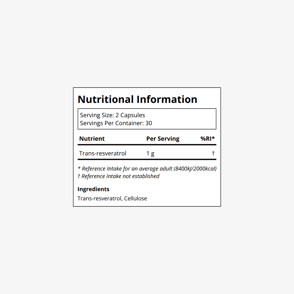 DoNotAge Resveratrol Label