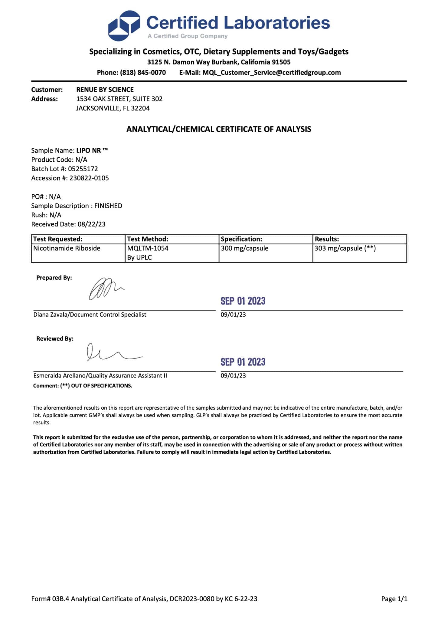 NR (Nicotinamide Riboside, Liposomal) 300 mg