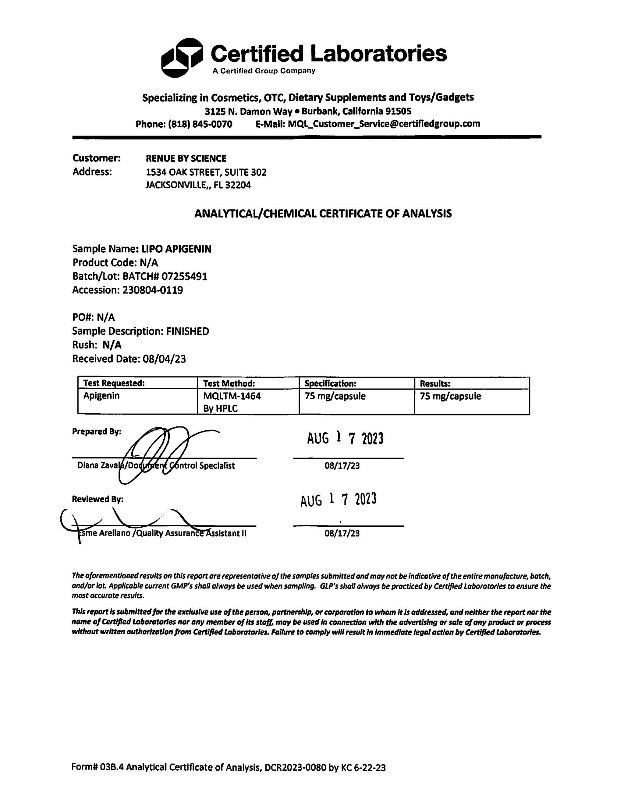 Apigenin (Liposomal) 90 Ct.