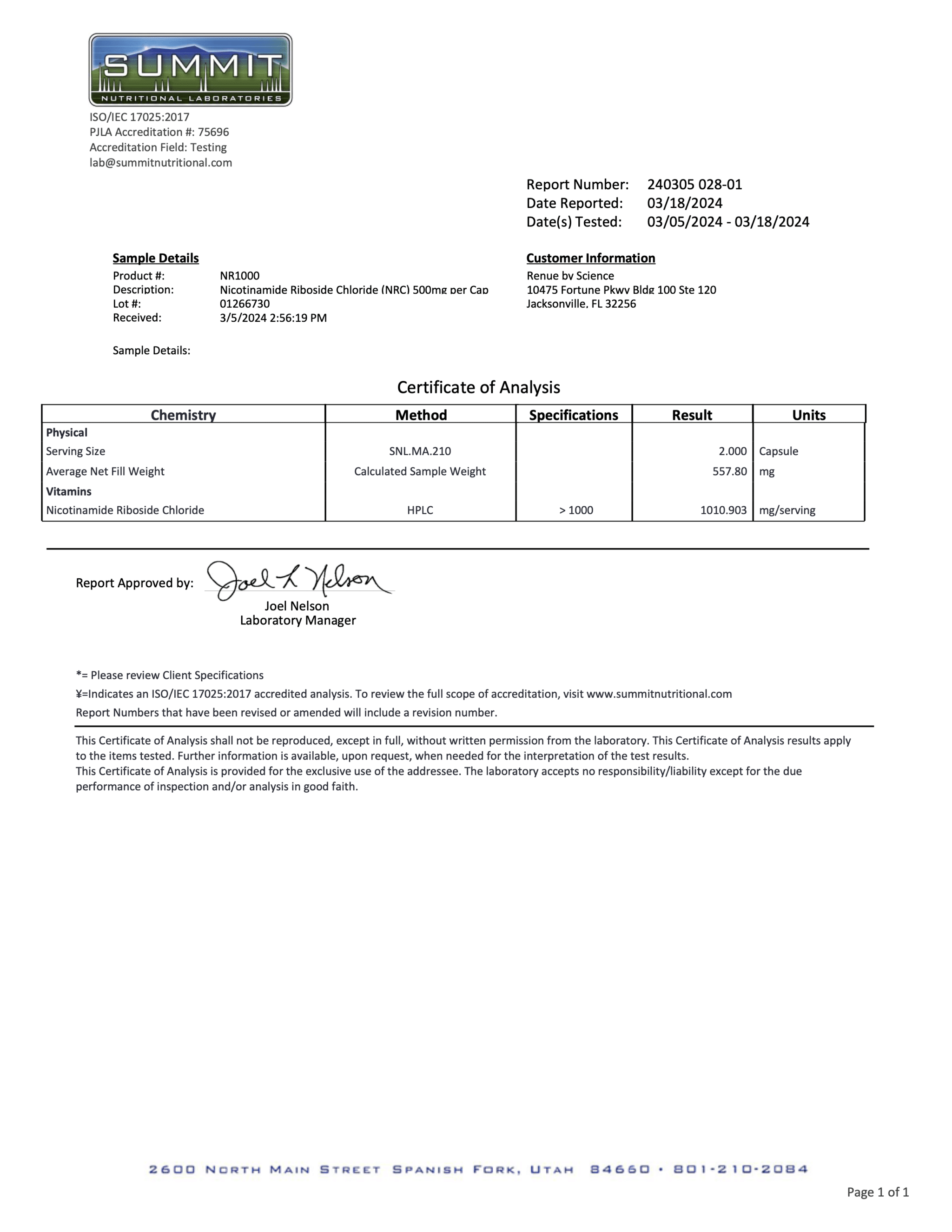 Nicotinamide Riboside (NR) 1000 mg — Enteric Coated 60 ct