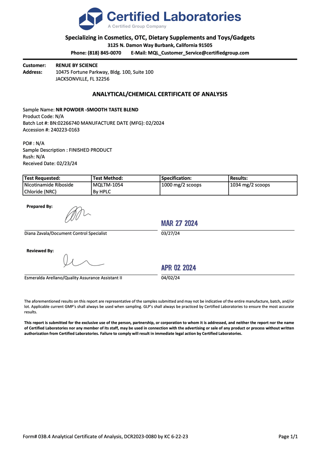 NR (Nicotinamide Riboside) Powder 1,000 mg - Smooth Taste Blend